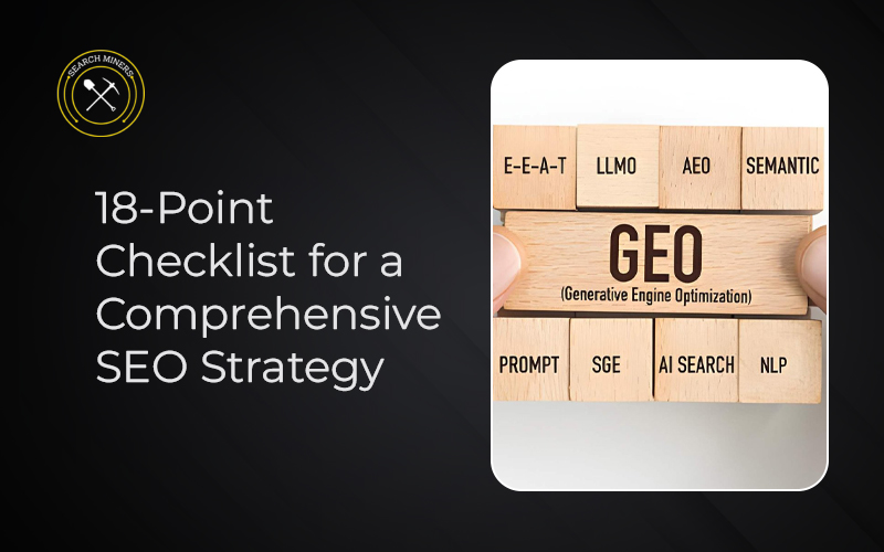 Comprehensive SEO strategy guide covering technical SEO, content, and link building