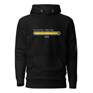 Currently Indexing Unisex Black Hoodie